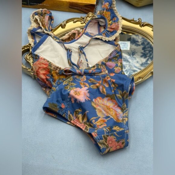 🆕 ZIMMERMANN KIDS 🧿 NWT August Trim Scoop 1PC, Dusty Blue Floral - Sz 2Y - Picture 7 of 13